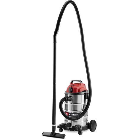 Einhell Nass-Trockensauger TC-VC 3055 SA (900 Watt, 190 mbar, Automatiksteckdose, 30 L Edelstahlbehälter, Räder & Rollen, inkl. Düsen, Filter und Schmutzfangsack)