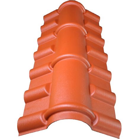 Faîtière PVC pour toiture imitation tuile mini - Coloris - Terre cuite, Longueur - 104 cm