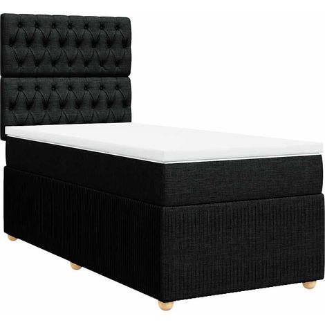 Maison Exclusive - Giroletto a Molle con Materasso Nero 90x200 cm in Tessuto