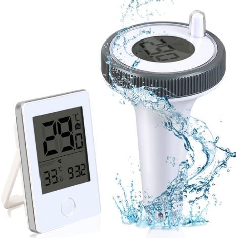 Stück Poolthermometer, schwimmend, leicht ablesbar, mit Innentemperaturanzeige (1/3)