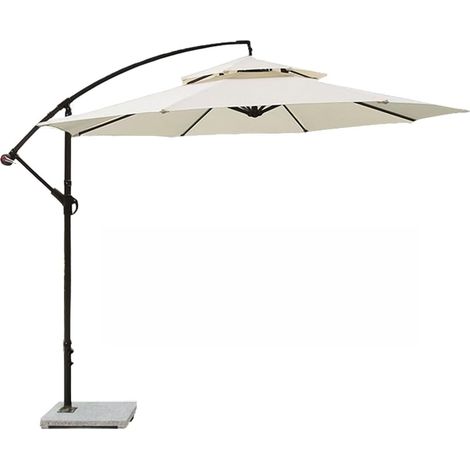 Auvent rond de rechange pour parasol de terrasse à 8 baleines, housse double toit en polyester 160 g/m², résistant à la décoloration, pour jardin, piscine, terrasse, auvent (1/5)