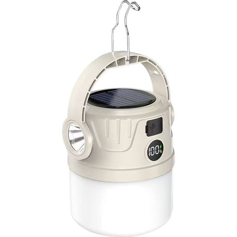 anterne Camping Rechargeable Solaire Extérieur Portable Compacte Multifonction Maison Jardin Travail Nuit Urgence Randonnée (1/2)