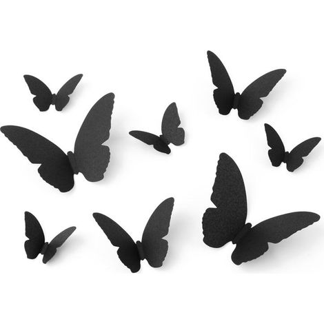 Schwarze Deko-Schmetterlinge, 6-12 cm, 30 Stück.
