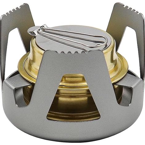 Mini Alcohol Stove Portable Ultralight for Hiking Camping Outdoor BBQ Grey (1/5)