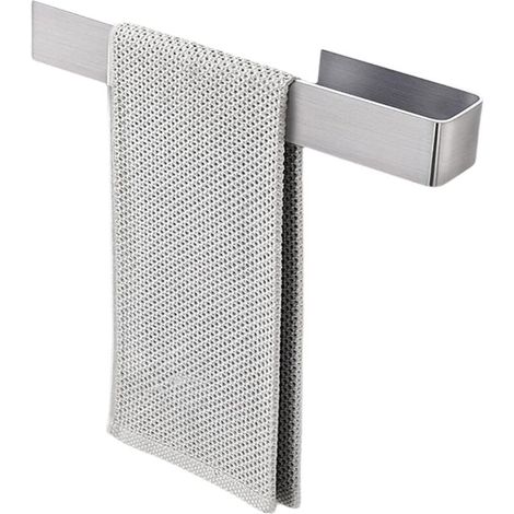 Toallero autoadhesivo de acero inoxidable 304, sin perforaciones, para baño y cocina, color plateado