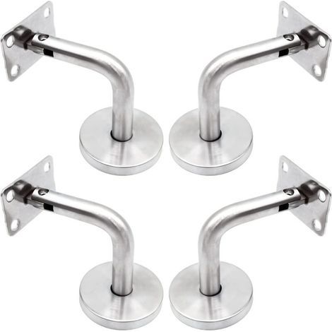 Supports De Main Courante Pour Fixation Murale Acier Inoxydable Poli Support Escalier Avec Couvercle Base Supports Muraux Garde-Corps Pour Mur Intérieur, Loft, Barre Support Pour Corr (1/4)
