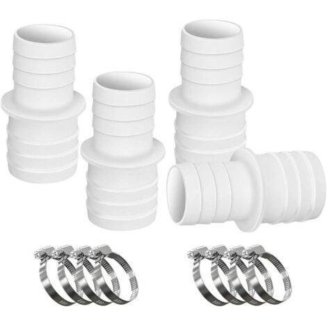 Stück Poolschlauchverbinder mit 32–38 mm Durchmesser und 8 Schlauchschellen, Schlauchreduzieradapter für Schwimmbad, Garten