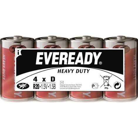 Eveready SHD Pile LR20 (D) carbone-zinc (saline) 1.5 V 4 pc(s)