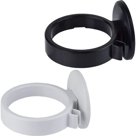 Support de Sèche-Cheveux, en Plastique, 2 Porte-Sèche-Cheveux, Montage Mural Aans Perçage Noir, blanc (1/4)