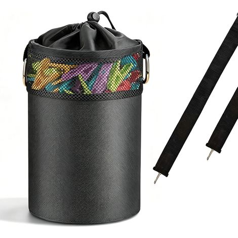 Panier Pince à Linge, Sac à Pinces à Linge Étanche Grand Format Muni De Deux Crochets De Support, Pour Maintenir Ranger Vos Epingles à Linge,Jouets,Petits Objets (Noir) (1/5)