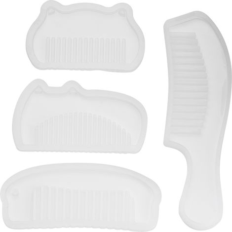 Lot de 4 moules en silicone pour peignes, finition miroir en résine époxy, avec finition brillante. (1/5)