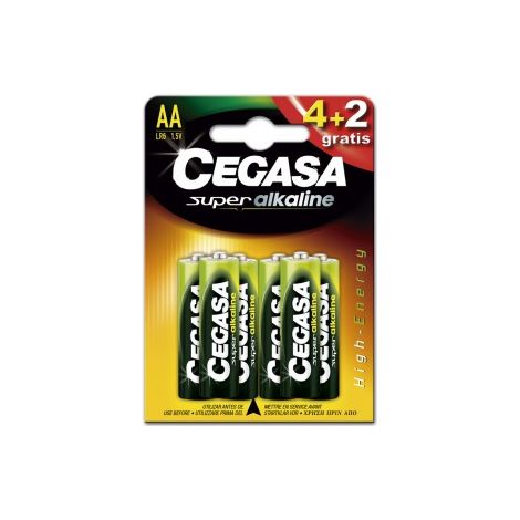 CEGASA batteria alcalina AA LR6 confezione blister da 4 pezzi.