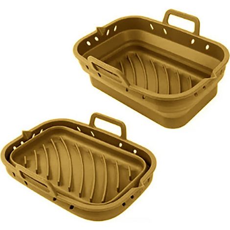 Moule airfryer pliable en silicone Point Virgule 20x10x9cm Marron