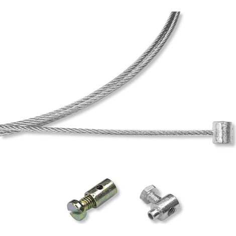 Câble d'Embrayage ou de Frein Universel avec 2 Serre-Câble, 2m (1/2)