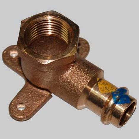 RACCORDO BRONZO GOMITO CON FLANGIA A PRESSARE - 12 x 1/2