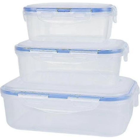 Set mit 3 Lunchboxen aus Kunststoff für Kinder, im Bento-Stil, für Schule, Büro oder Picknicks im Freien.