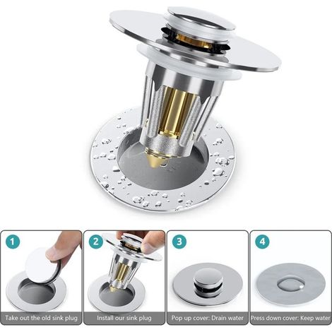 Irovami Universal-Klappen-Ablassschraube mit integriertem Sieb 28–38 mm (1/5)