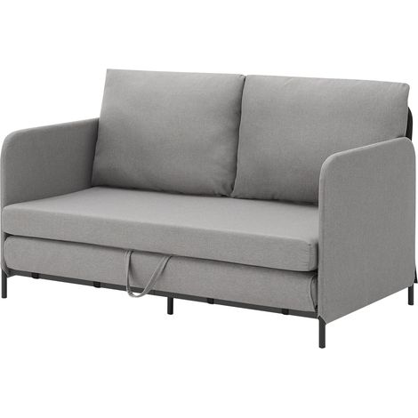 Divano/poltrona trasformabile a 2 posti 78 x 125 x 67 cm grigio chiaro 030009127