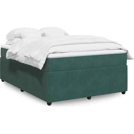 Boxspringbett mit Matratze Dunkelgrün 160x200 cm Samt vidaXL (1/5)