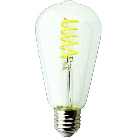 Bombilla LED E27 filamento rizado (4W)  Amarillo (1/2)
