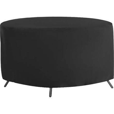 Terrassentischabdeckung, langlebiges Material, ganzjährige Schutz, schwarze Farbe (1/2)