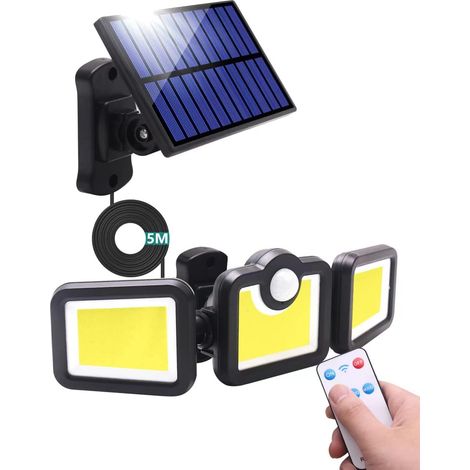 Lampe Solaire Exterieur Détecteur de Mouvement Projecteur 171 LED Lumiere Solaire avec Télécommande, Etanche IP65 Luminaire 3 Modes Éclairage pour Jardin, Garage, Carport, Terrasse, Maison (1/5)