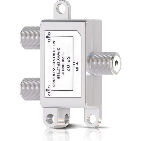 Répartiteur Satellite 2 Voies, Partiteur/Splitter Antenne TV TNT  Interrupteur SAT BK, Connecteur F, pour Satellite TV, Radio FM Dab, Systèmes de Câbles (1/5)