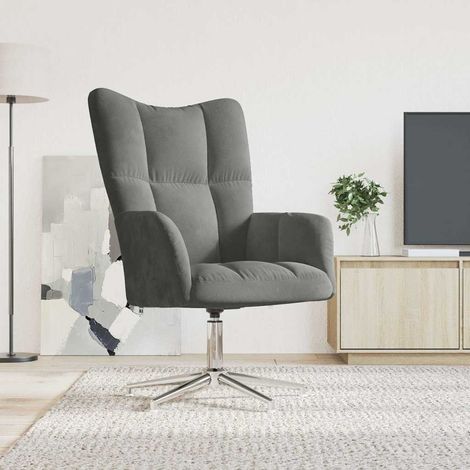vidaXL Sillón de relax de terciopelo gris oscuro (1/5)