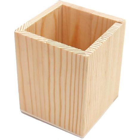 TrAdE Shop Traesio - Portapenne Legno Rettangolare 64887 Organizer 10x8cm Penne Matite Contenitore -