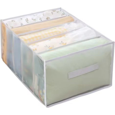 Sac - de rangement pour vêtements organisateur d'armoire, blancs, boîte de rangement, sac de rangement pour draps de lit-5 compartiments (1/5)