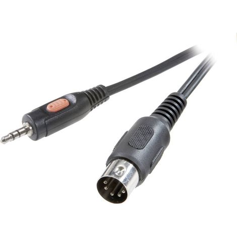 SpeaKa Professional SP-7869804 Attacco DIN / Jack Audio Cavo [1x Spina a 5 poli (DIN) - 1x Spina jack da 3.5 mm] 1.50 m (1/2)