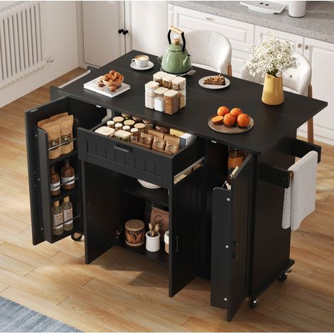 Mueble cocina con ruedas y tablero abatible 120 cm OKMYHOME (1/5)