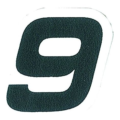 Numero 9 Adesivo, Nero (1/5)