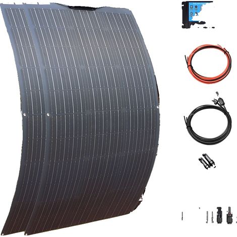 Panneau Solaire, Design Flexible, Haute Efficacité, 12V 24V 200W kit (1/2)