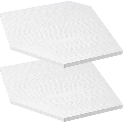 Levede 2 Pack Floating Corner Shelves Cable Cut-Out Wall Mounted Storage White (1/5)