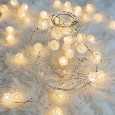 Guirlande Lumineuse Boules de Cristal Déco,30 LED Guirlande Intérieur avec Minuterie 3M,Guirlandes Lumineuses Interieur,Lumières LED Éclairage (1/5)