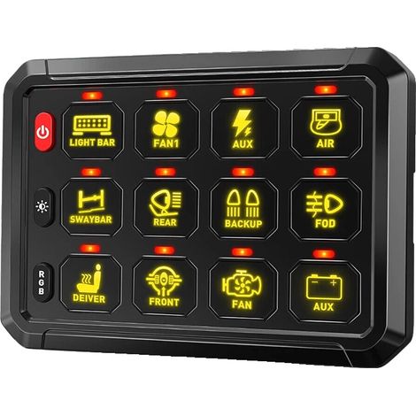 Pannello interruttori, installazione multiposizione, controllo personalizzabile, 12 bande RGB (1/2)