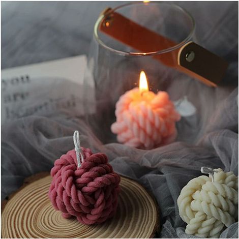 silicone candle molds, 3d silicone ball of wool candle mold for soy, beeswax and soaps (1/5)