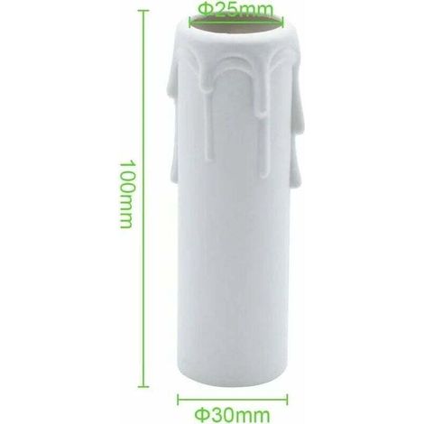 Lot de tubes cache-gouttes en plastique pour bougies chauffe-plat, pour lustres, suspensions, blancs (1/3)