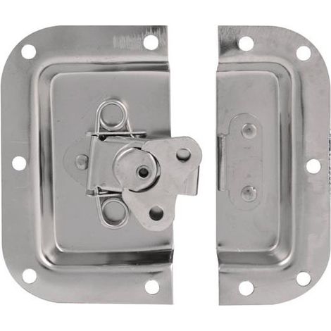 Verrou papillon encastré en métal blanc – Dimensions 105 x 102 mm – Spécial flight cases et road cases – Protection efficace équipements (1/2)
