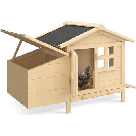 Idmarket – Poulailler sur pilotis en bois de pin canadien – Capacité 2 à 3 poules – Dimensions 99x55x66 cm – Toit waterproof bitumé – Accès facile au pondoir