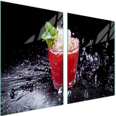 Plaque de protection en verre pour poêle 2x45x52 Boisson (1/5)