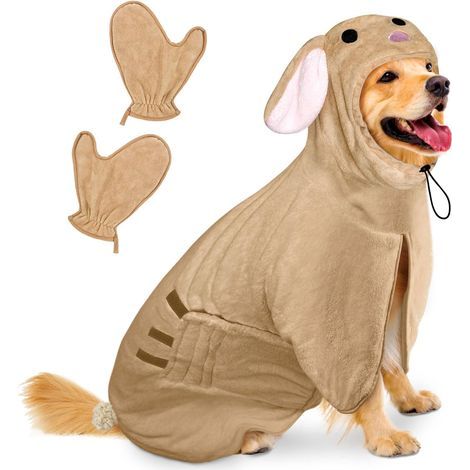 Microfiber Dog Bathrobe, Super Absorbent, Adjustable, for Bathing and Swimming in Winter (1/5)