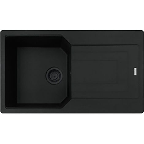 Franke Einbauspüle Urban Flächenbündig UBG 211-86, Fragranit Black Collection Drehknopf Edelstahl (1/2)