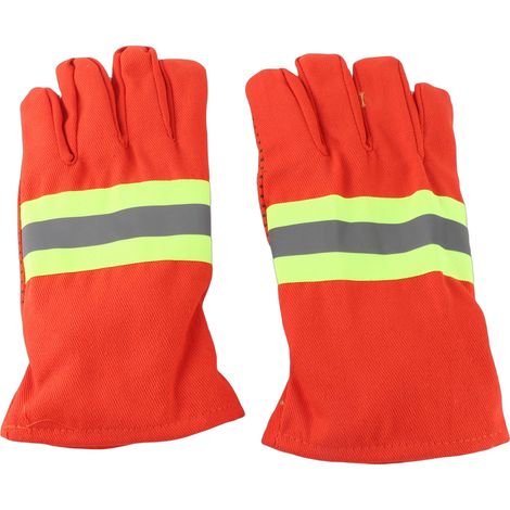 Ortviai Gants de pompier ignifuges, antidérapants, étanches et respirants – Taille unique, orange