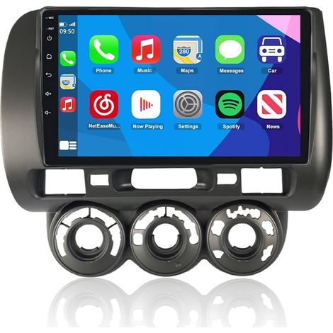 Carplay Radio Android Auto Radio pour Fit 2007 / Jazz 2001-2006 avec écran Tactile capacitif 9 Pouces Navigation GPS Bluetooth Lecteur USB 2+32G Mémoire (1/5)