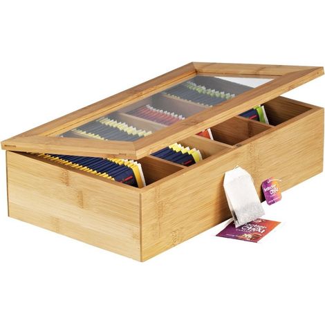 ZELLER Teebeutelbox , Bamboo und Acryl