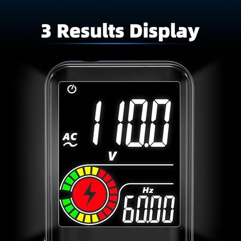 Multimètre numérique EBTN LCD 3 résultats Affichage 9999 compts Plage automatique Ohmmètre Capacité Ohm Hz Diode Cycle de service Testeur de tension avec batterie rechargeable