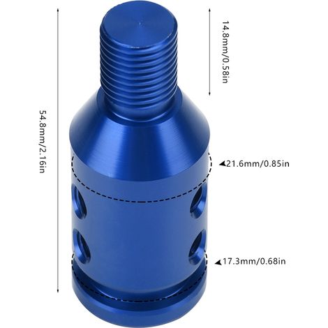 Adaptador universal para pomo de palanca de cambios para sistemas sin rosca de 12x1,25 mm, fabricado en aluminio, a juego con el color, con kit de instalación completo. (1/5)