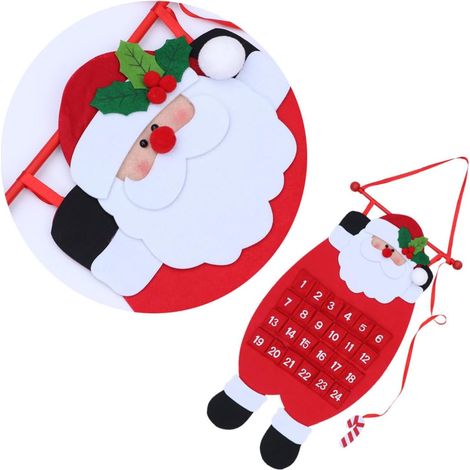 Weihnachtskalender-Ornamente, roter Vliesstoff, strapazierfähige und farbbeständige Dekoration für Partys und Familienfeiern (1/5)